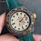CLASSIC CUSTOM CARBON FIBER CREAM DIAL GMT WATCH