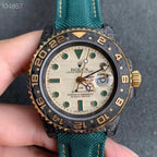 CLASSIC CUSTOM CARBON FIBER CREAM DIAL GMT WATCH