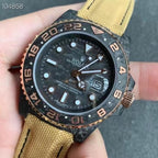 CLASSIC CUSTOM CARBON FIBER ROSE GOLD-TONE GMT WATCH