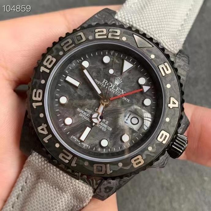 CLASSIC CUSTOM CARBON FIBER GREY GMT WATCH